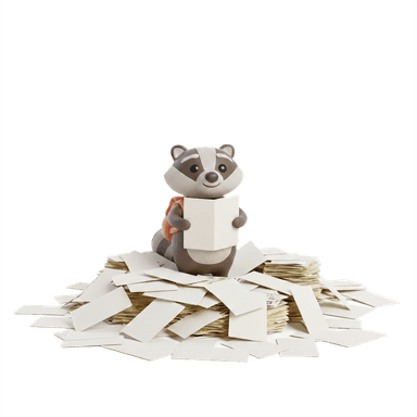 Grävling som håller ett kuvert med bostadsförslag